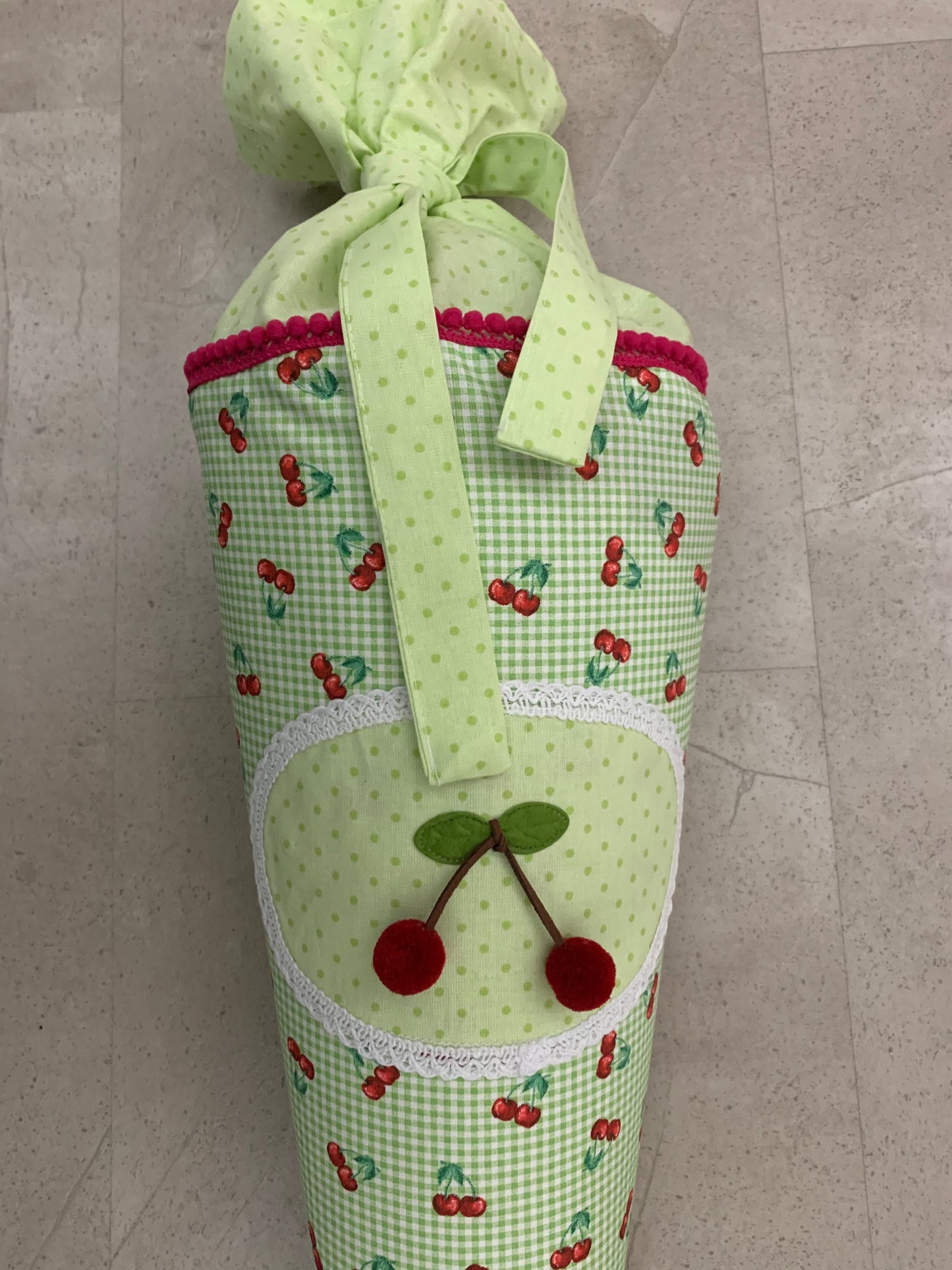 Schultüte, Zuckertüte Einschulung 70cm Handmade - Kirschen