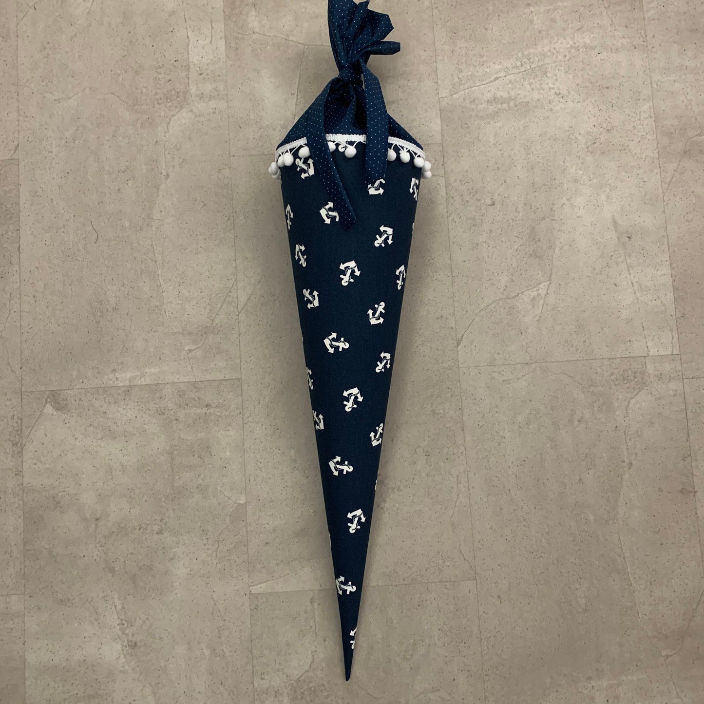 Schultüte, Zuckertüte Einschulung 70cm Handmade - Anker blau
