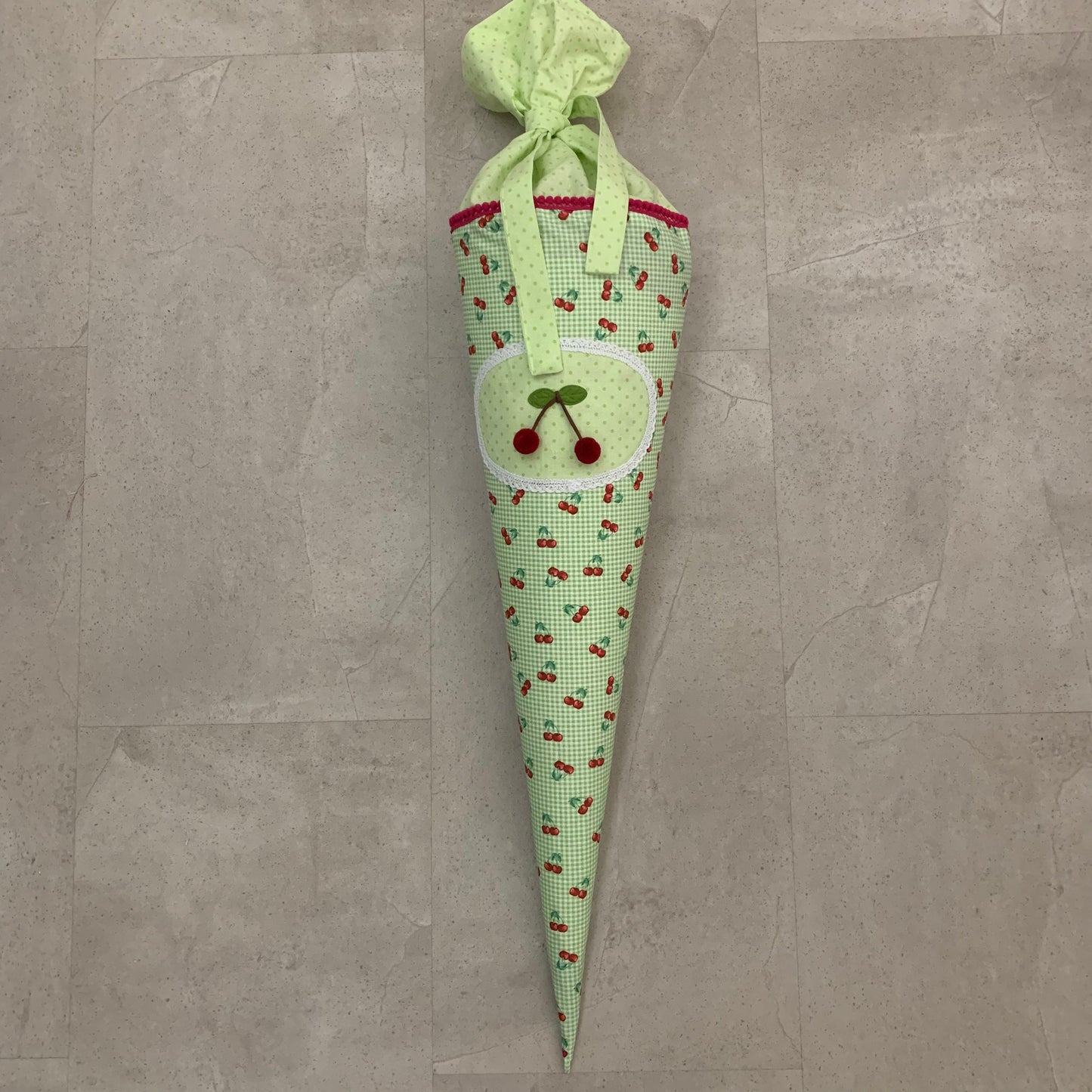 Schultüte, Zuckertüte Einschulung 70cm Handmade - Kirschen