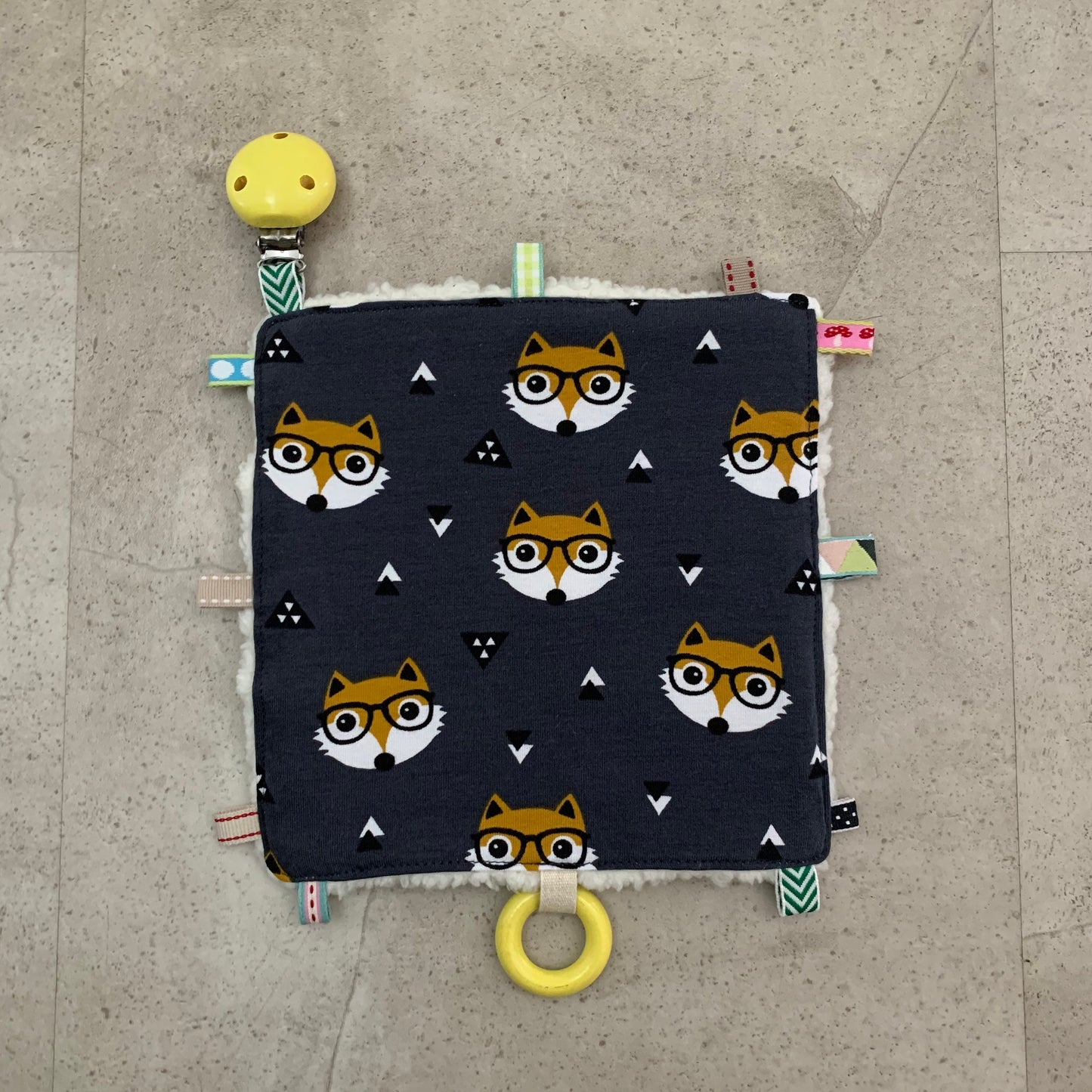 Knisterkissen Knistertuch Baby, Clip und Greifling - Fuchs