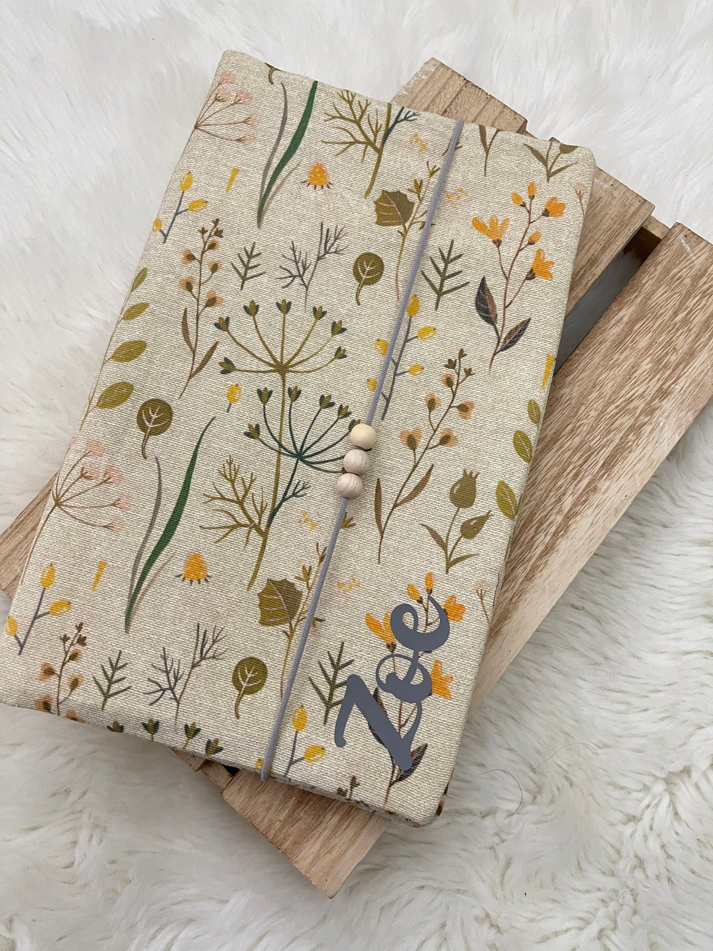 Wickeltasche Windeltasche Baby - Loneta Natur Blumen