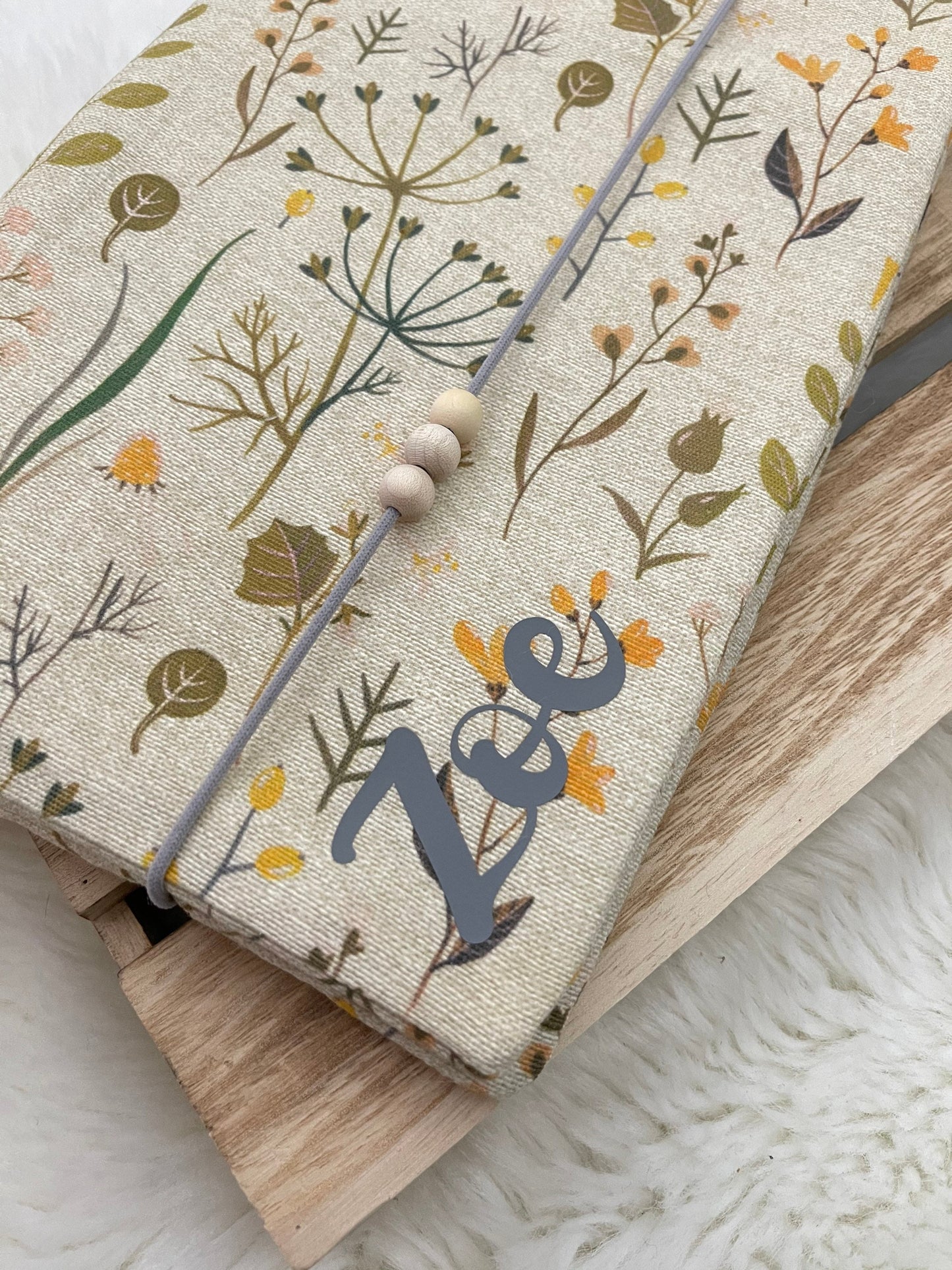 Wickeltasche Windeltasche Baby - Loneta Natur Blumen