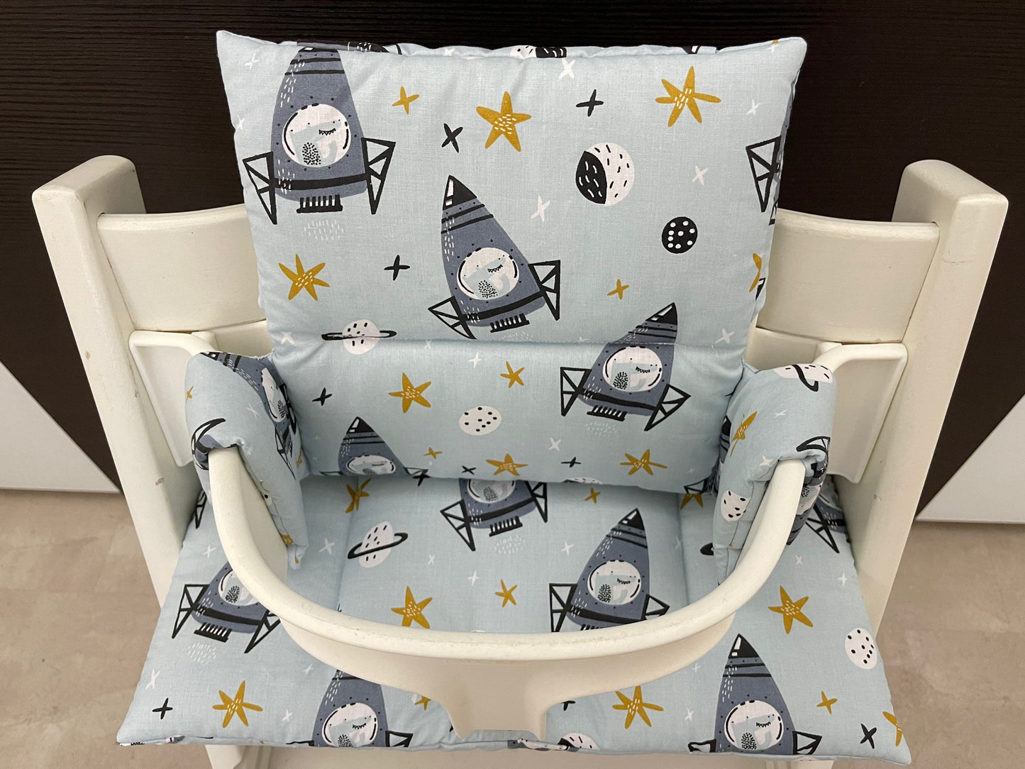 Tripp Trapp Sitzkissen Kissenset für Stokke Hochstuhl - Rakete Weltraum