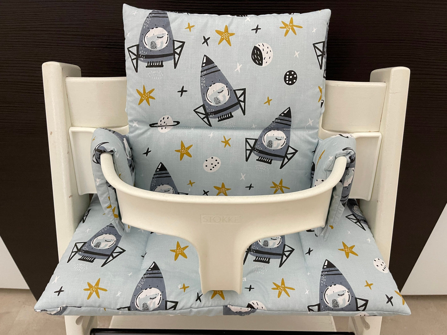 Tripp Trapp Sitzkissen Kissenset für Stokke Hochstuhl - Rakete Weltraum