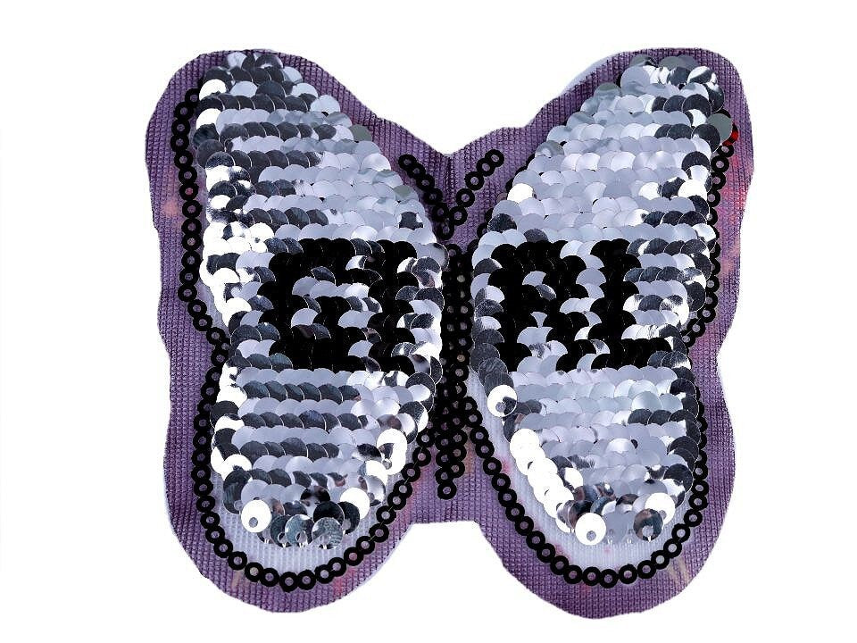Aufnäher Schmetterling mit Wendepailetten multicolour