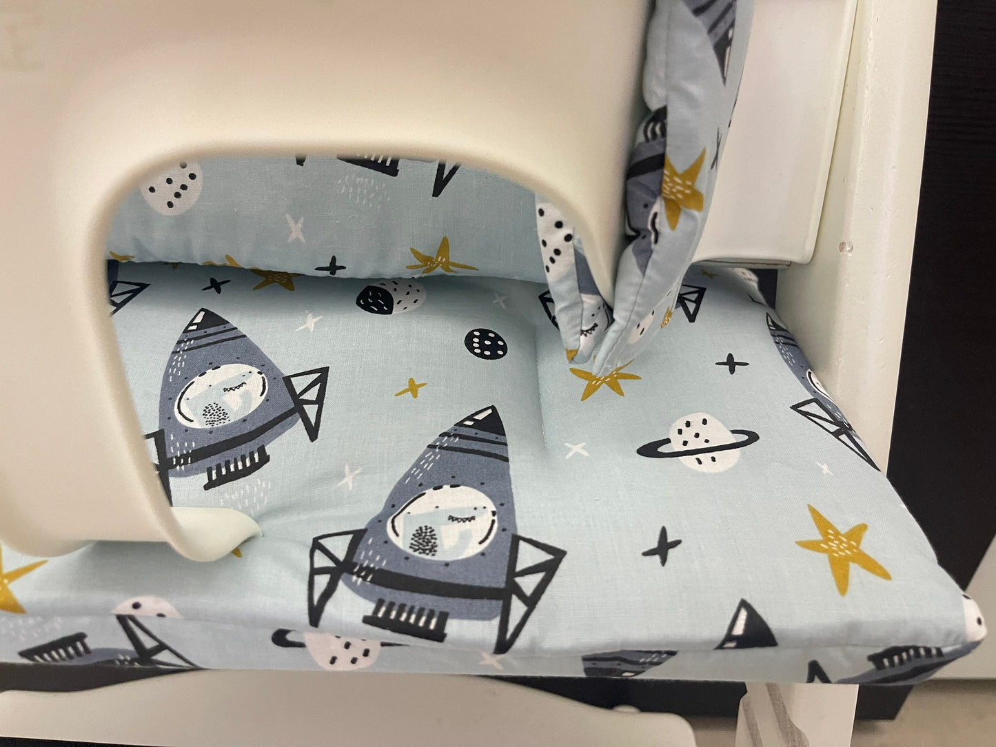 Tripp Trapp Sitzkissen Kissenset für Stokke Hochstuhl - Rakete Weltraum
