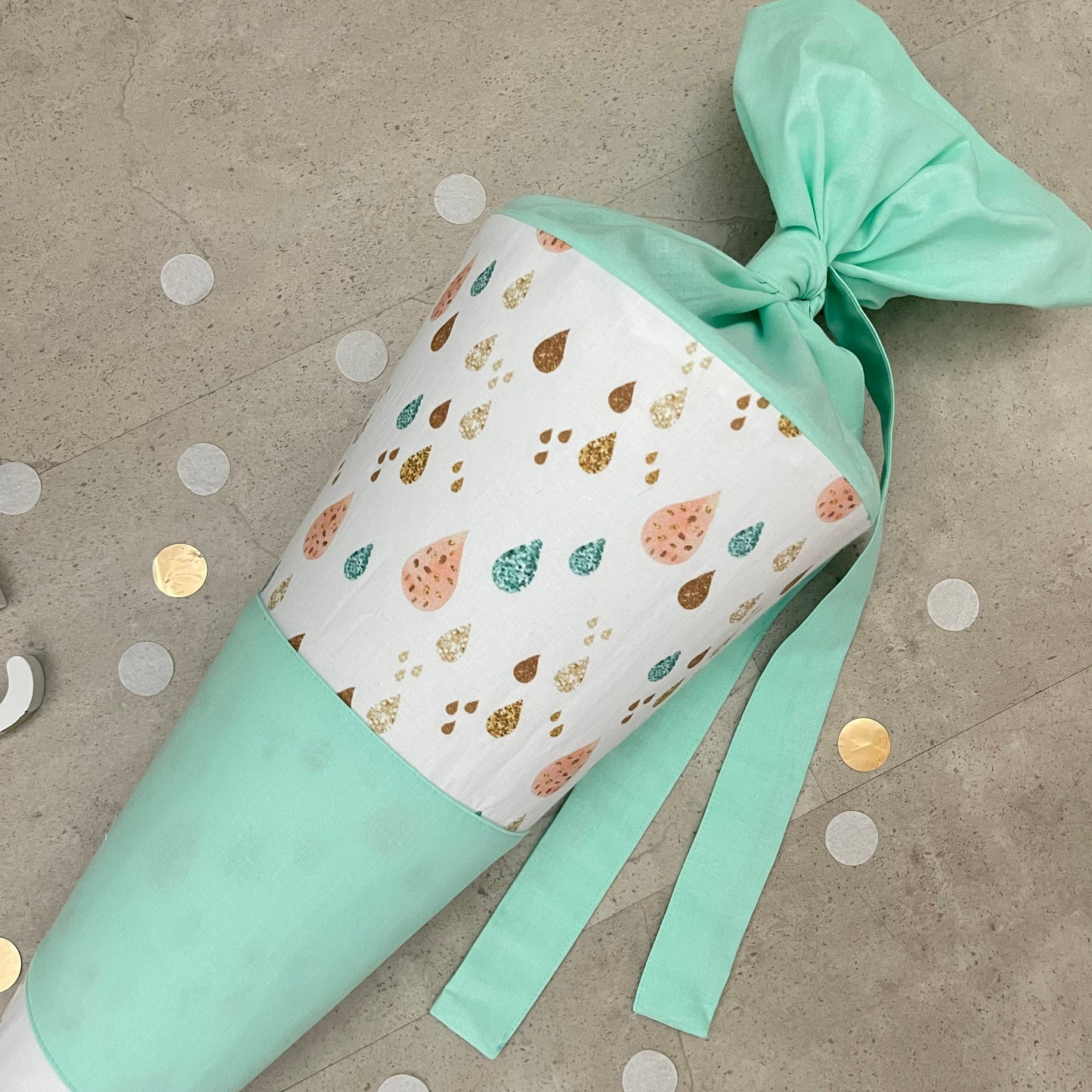 Schultüte Zuckertüte Einschulung Groß 70cm Handmade / Tropfen Multicolor