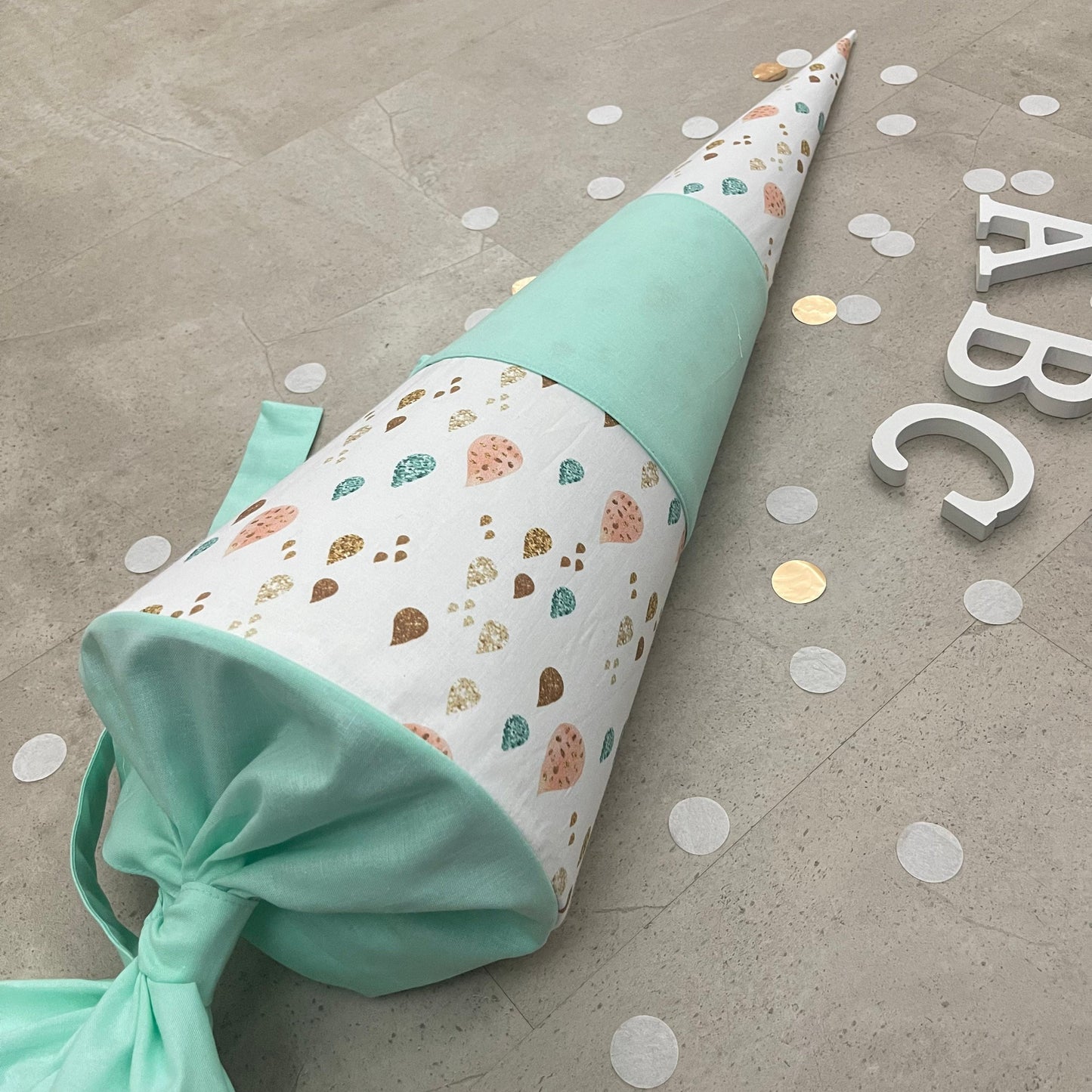 Schultüte Zuckertüte Einschulung Groß 70cm Handmade / Tropfen Multicolor