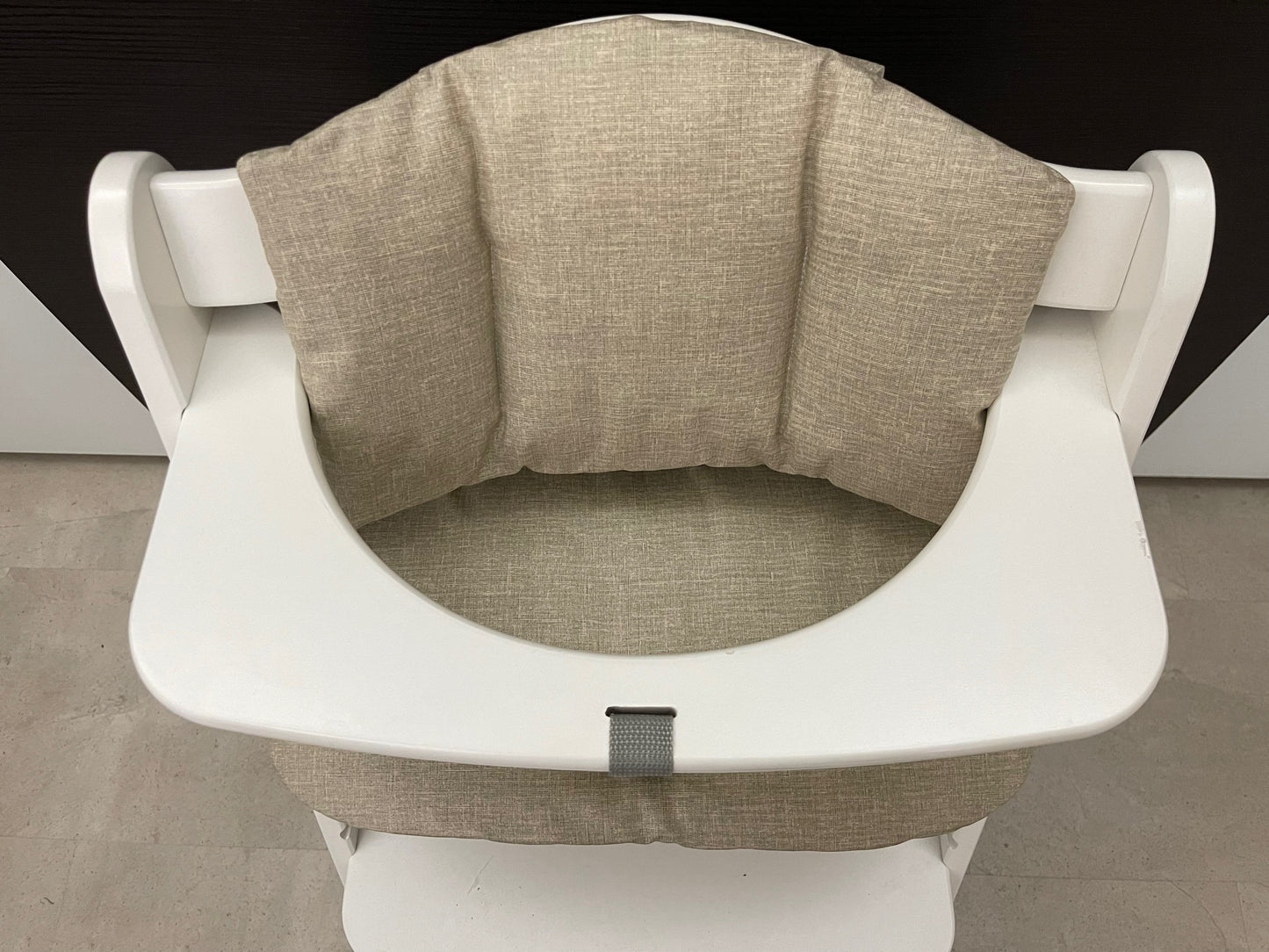 Abwaschbares Sitzkissen Kissenset für Hauck Alpha, Tray, Beta Hochstuhl - meliert beige