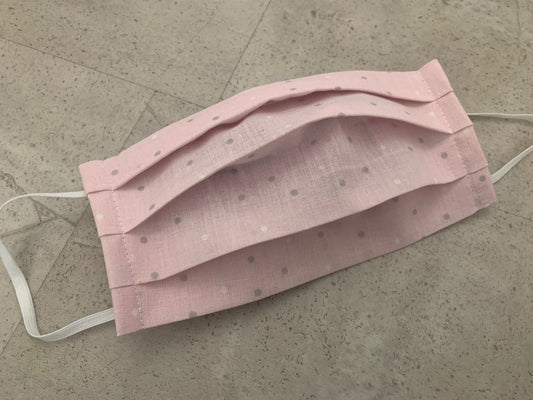 EINLAGIG MASKE DÜNN Maske Mund Nasenschutz Behelfsmaske Rosa Punkte