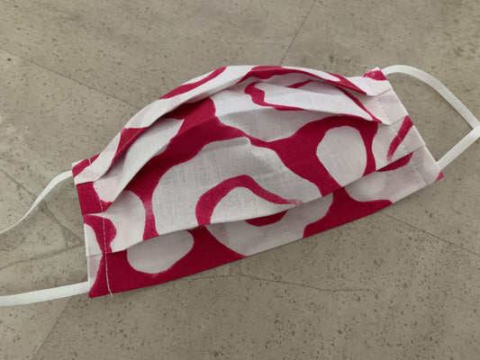 EINLAGIG MASKE DÜNN Maske Behelfsmaske Mundschutz Mundbedeckung Pink Batik