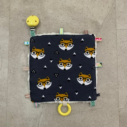 Knisterkissen Knistertuch Baby, Clip und Greifling - Fuchs