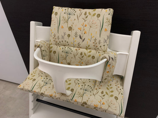 Tripp Trapp Sitzkissen Kissenset für Stokke Hochstuhl - Blumen Natur