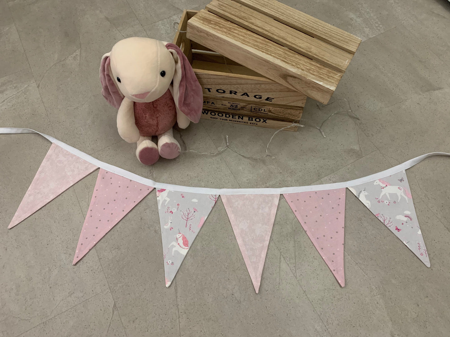 Wimpelkette aus Stoff / Einhorn