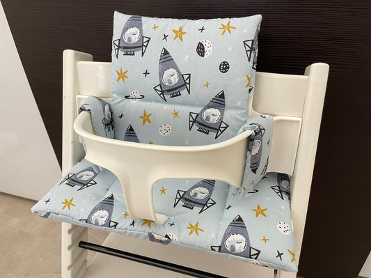 Tripp Trapp Sitzkissen Kissenset für Stokke Hochstuhl - Rakete Weltraum