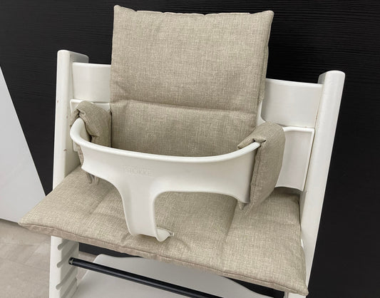 Abwaschbares Tripp Trapp Kissenset für Stokke Hochstuhl - meliert beige