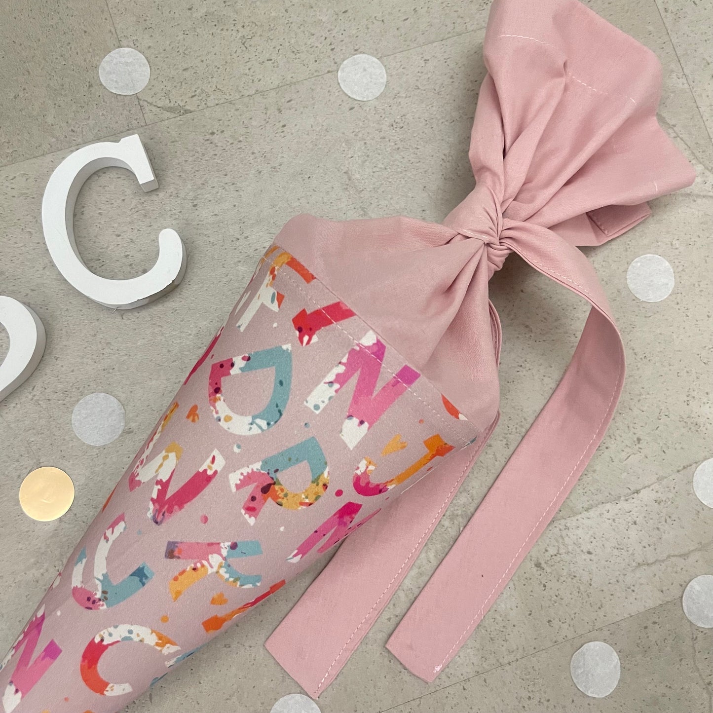 Geschwisterschultüte klein Zuckertüte Einschulung 35cm Handmade / ABC